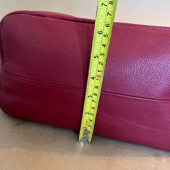 Tignanello Red Genuine Leather Medium Size Double Hand Tote Handbag - Picture 6 of 16